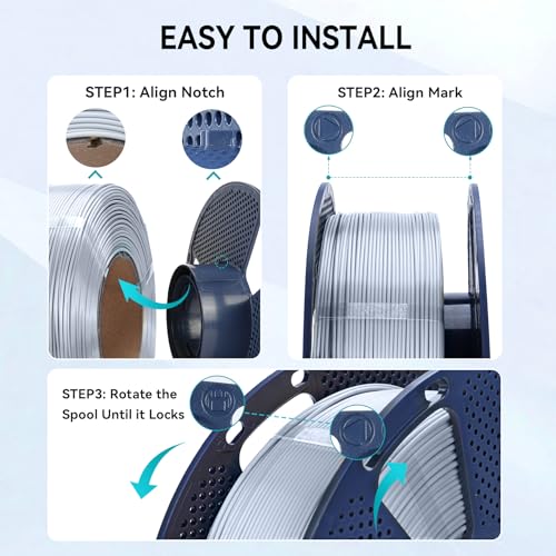 Image of SUNLU 500g Silk PLA Filament Refill, Silk PLA Plus Refill 4 Packs, No-Spool 3D Printer Silk Filament 1.75mm 2KG for Reusable Spools, Compatible with Bambu Lab 3D Printers, 0.5KG /Roll Silk Silver