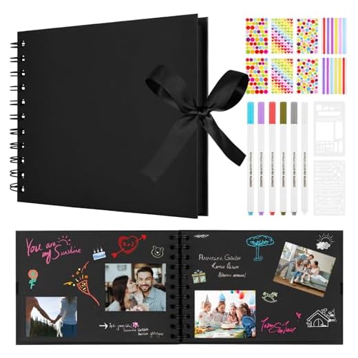Aolso Álbum de Fotos Scrapbook Para Pegar Y Escribir, 21.5 * 15CM Álbum fotográfico de álbum Diy Spiral Scrapbooking Álbum,Álbumes de recortes De Bricolaje,Regalo Para Bebés, Parejas, Amigos