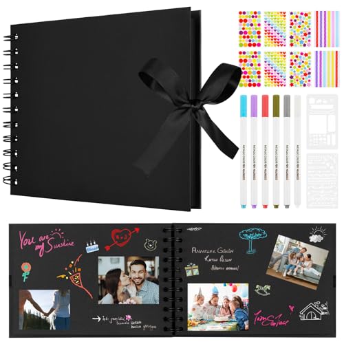 Aolso Fotoalbum Zum Selbstgestalten, 30 schwarze Seiten DIY...