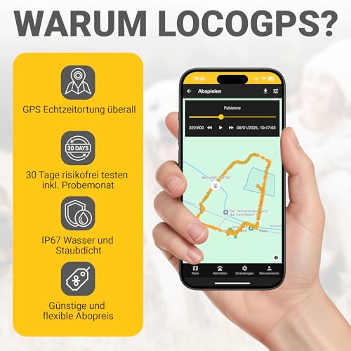 LocoGPS 4G Tracker für Hunde | Weltweite Ortung | Faire Abopreise | 30 Tage risikofrei testen