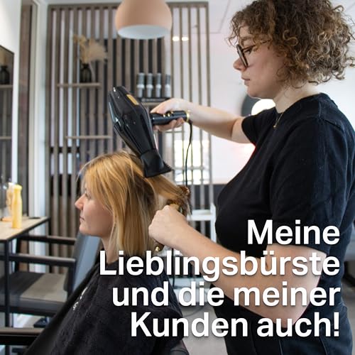 Foto von Olivia Garden Expert Blowout Shine – Gold & Braun - 35 - Runde, antistatische Keramikbürste für glänzende und frizzfreie Blowouts