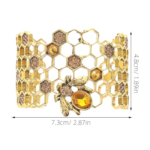 Adjustable Metal Alloy Bee Bangle for Women and Girls - Open Cuff Design, Elegant Arm Jewelry, Perfect for Everyday Wear2