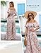 BeryLove Womens Floral Casual Jumpsuit Summer 2025 Fashion Off Shoulder Wide Leg Wedding Party Jumpsuits with Pockets Pink M