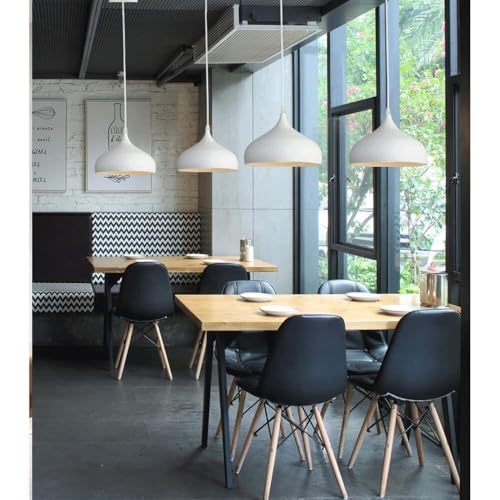 Plafonnier Suspendu Noir 24cm - Lustre Industriel E27 - 4