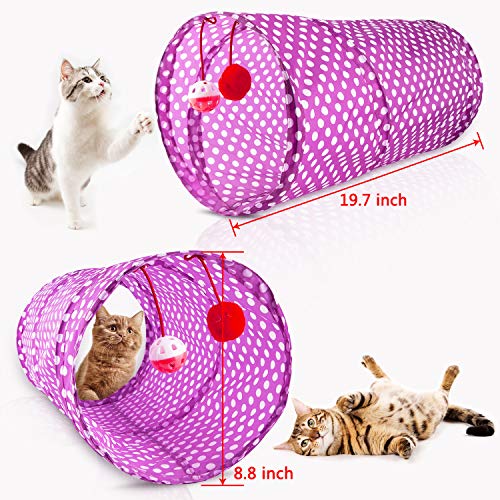 MIBOTE 28Pcs Cat Toys Kitten Toys Assorted, Cat Tunnel Catnip Fish Feather Teaser Wand Fish Fluffy Mouse Mice Balls and… - Image 2