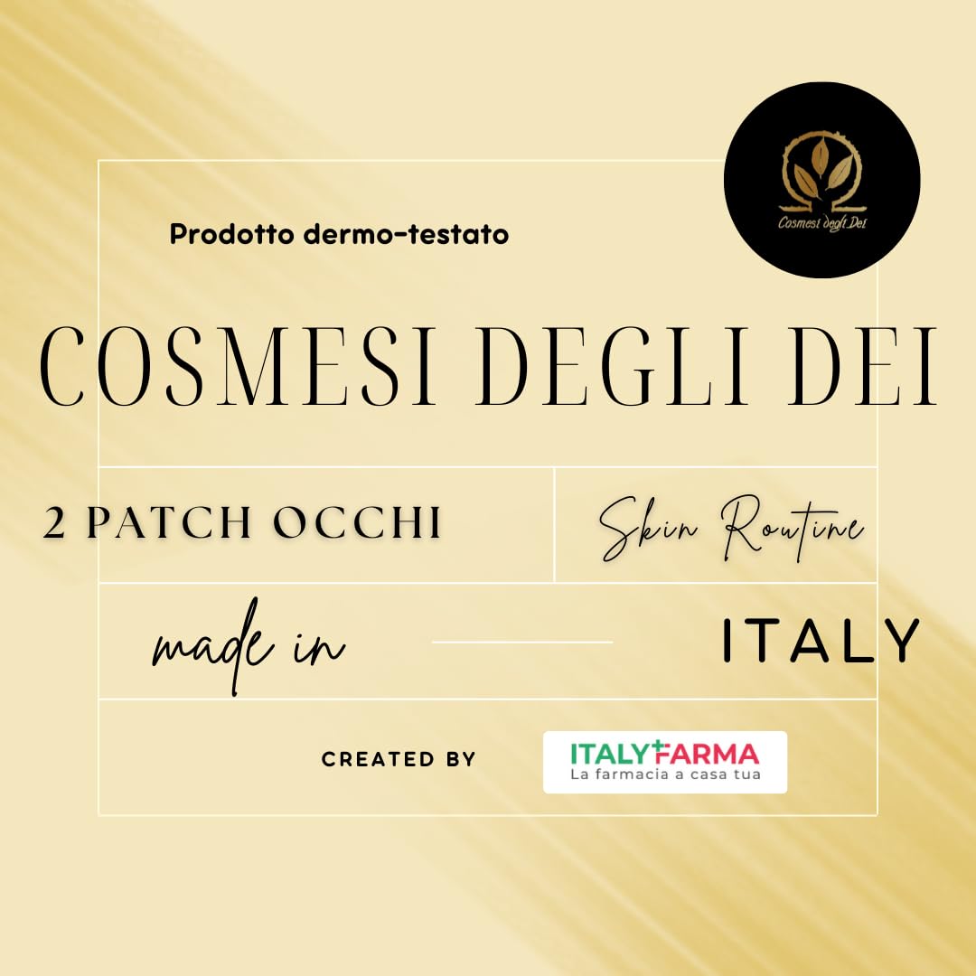 Patch Occhi Bio con Carragenina, Acido Ialuronico e Vitamina B3 | Patch Occhiaie e Borse, Antirughe, Idratante e Illuminante | Eye Patch Contorno Occhi | Made in Italy Cosmesi degli Dei (Patch da 2)