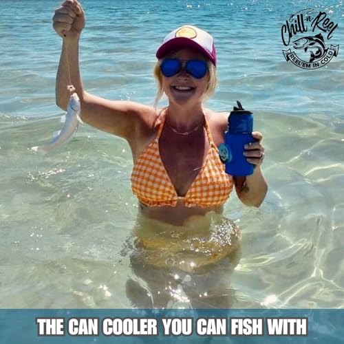 Made in USA | Fishing Can Cooler (from Shark Tank) | Fishing Gifts for Men & Gifts for Dad Who Wants Nothing | Boating Must Haves | Shrinkwrap Packaging | Blue