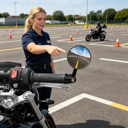 Espejos de motocicleta universales en par de aluminio de visión amplia 3