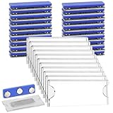 20 Stück Namensschilder Magnet, 75x32mm Personalisiert Magnet Namensschilder für Kleidung Transparent Acryl，Namensschild Magnetisch mit Papiereinschub für Krankenhaus Büro Messe Wiederverwendbar