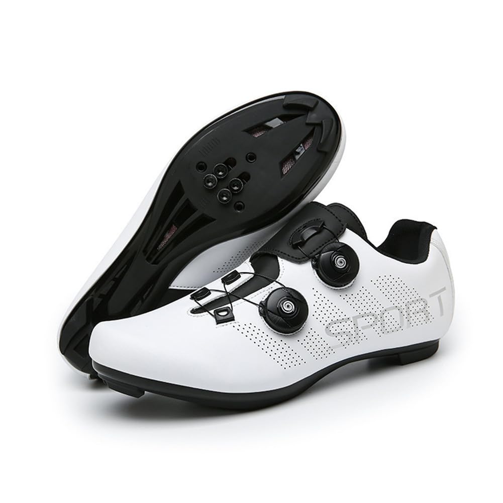 Hixingo Chaussures de Cyclisme pour Hommes Femmes, Chaussures D'équitation sur Route et Montagne Respirantes Mode Classic Crampons Semelle Dure Chaussures de Vélo Compatibles avec SPD