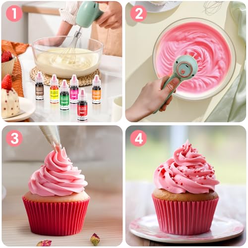 Image of Gel Food Coloring 12 Colors Set for Cake Decorating,Cherrysea Edible Food Dye for Halloween Baking Royal Icing Cookie Supplies Gluten Free Food Grade Food Coloring Gel Kits, 0.25 Fl. Oz /Bottles