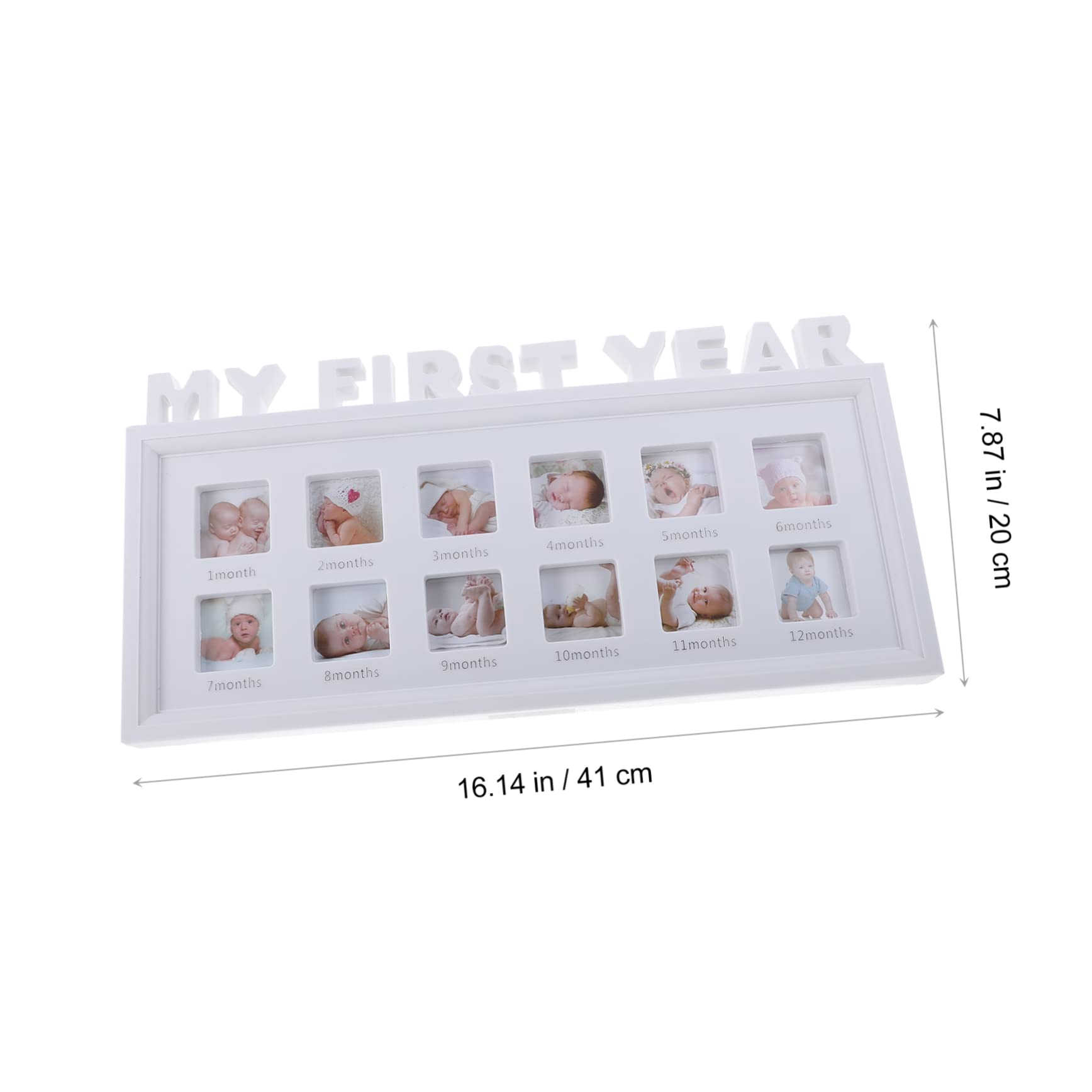 BRIGHTFUFU Keepsake Photo Frame Collage Holds Pictures White Newborn Boy Girl Photo Frame Durable Plastic Design for Every Room