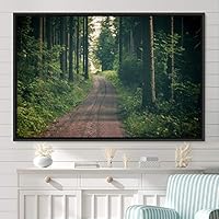 Framed Canvas Wall Art Rustic Woods Brown Dark Dramatic Forest Group Nature Photography Realism - 16x24 inches