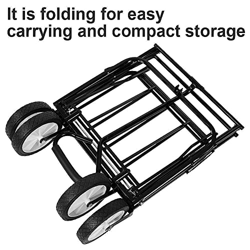 CCYENG Wäschewagen Handwagen, Trolley Gartenwagen Faltbarer Ziehwagen Handwagen Gartentransportwagen, Zusammenklappbarer Campingwagen Mit Futter, Zusammenklappbarer F – Bild 8