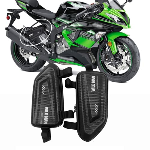 Bolsa lateral modificada impermeable para motocicleta FOR ZX-10R ZX-6R ZX-4RR 2017-2024, bolsa triangular con carcasa dura, color negro