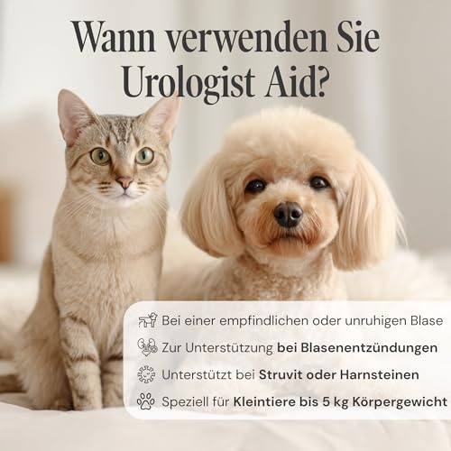 Urologist Aid 250 mg - Blasenformel bei Blasenentzündung & Blasengries für Katzen, kleine Hunde, Meerschweinchen & Kaninchen - pflanzliches Nahrungsergänzungsmittel für Blase & Harnwege - Sensipharm