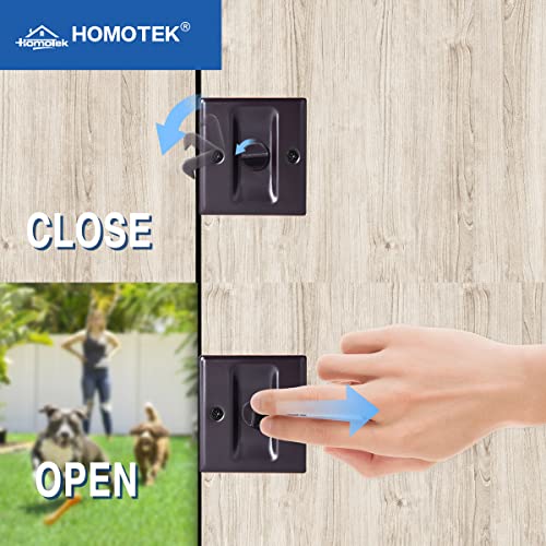 Homotek Privacy Sliding Door Lock With Pull Oil Rubbed Brass- Replace Old Or Damaged Pocket Door Locks Quickly And Easily, 2-3/4”X2-1/2”, For Door Thickness For 1-3/8” #TOP5