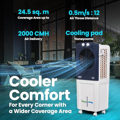 Image of Voltas Frost Air 60 Room Air Cooler for Home, with Swing Control (60 Litre Tank Capacity, Water Level Indicator, Honeycomb Cooling Media, White)