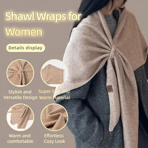 Women's Solid Color Scarf Casual Soft Comfortable Shawl for Daily Wear Triangle Wool Shawl Wraps for Women2