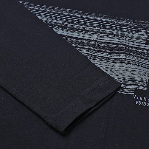 Image of Van Heusen Men Athleisure Regular Fit T-Shirt - Cotton Rich - Crew Neck, Long Sleeve, Printed
