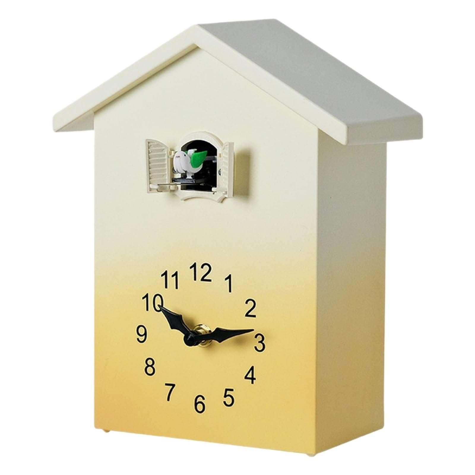 GOXQIT 1 Pcs Cuckoo Wall Clock Featuring Silent Movement Hourly Sound House Design For Living Room Placement For Living Room(Yellow)