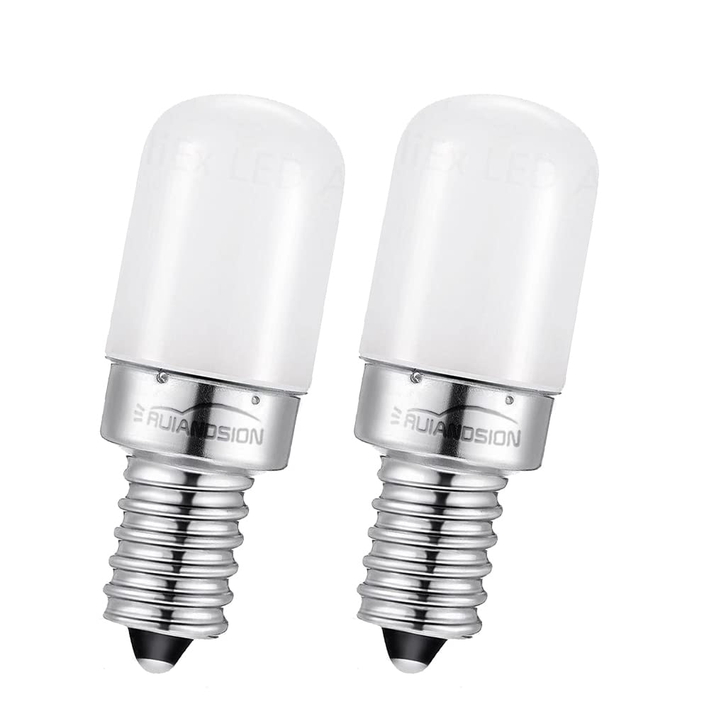 Ruiandsion E12 LED Bulb AC 100-250V 2W Equivalent to 20-25W Warm White Screw Candelabra Base LED Bulb for Ceiling Fan Chandelier Salt Light (Pack of 2)