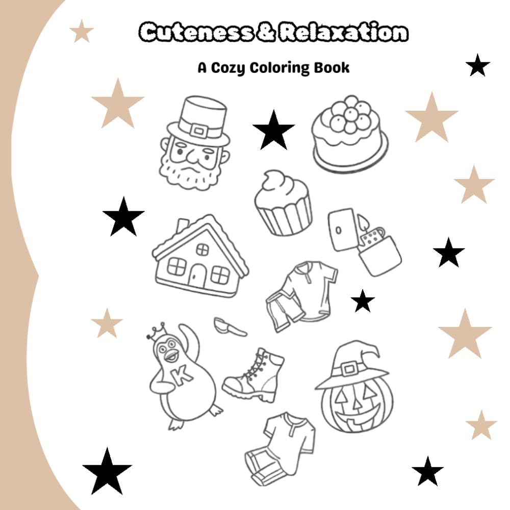 Cuteness & Relax: cute cozy Coloring Book for Adults and Teens Feature cute animals, simple to relax and create