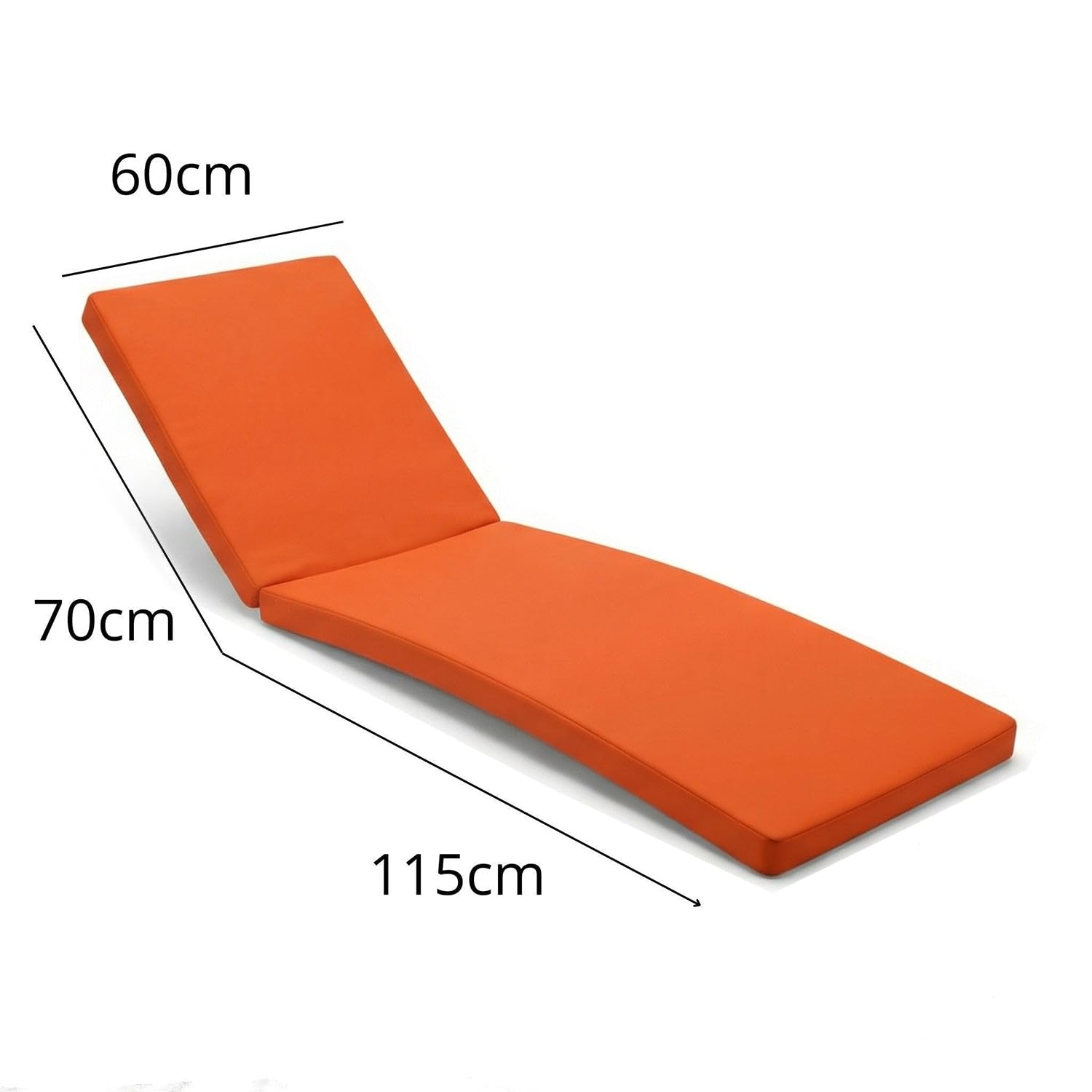 Coussin Bain de Soleil - Matelas Rectangulaires pour Chaise Longue - Coussin Déhoussable avec Traitement imperméable et Poignées de Transport - Certifié Oeko-TEX - 185x60x5 cm