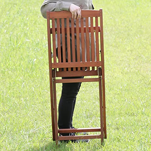 不二貿易 ガーデンチェア 椅子 幅42.5×奥行62×高さ91cm ブラウン フォールディングチェア 天然木 折り畳み 81058 8枚目