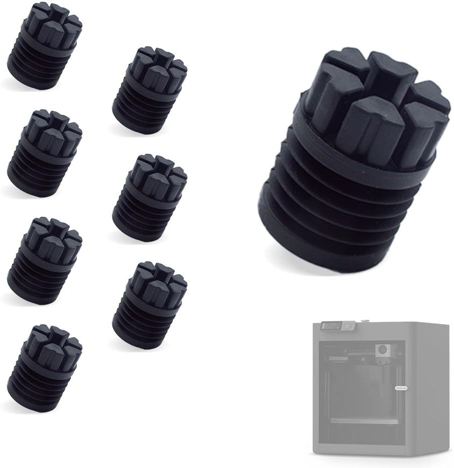 8 Pcs Upgraded Anti-Vibration Feet for Bambu Lab X1/X1C/P1P/P1S, 3D Printer Accessories Silicone Shock Absorber Pads, Reduce 92% Vibration & Prevent Sagging, High-Temp Silicone Shock Absorber