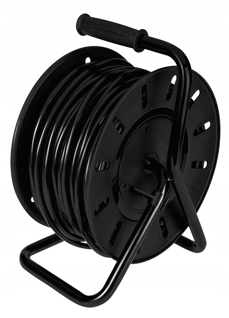 NEO TOOLS Avvolgicavo - 4 prese - 230 V - IP20 nero - Avvolgicavo con 4 prese - 50 m, 3600 W, 3 x 2,5 mm², fusibile termico, attacco di terra
