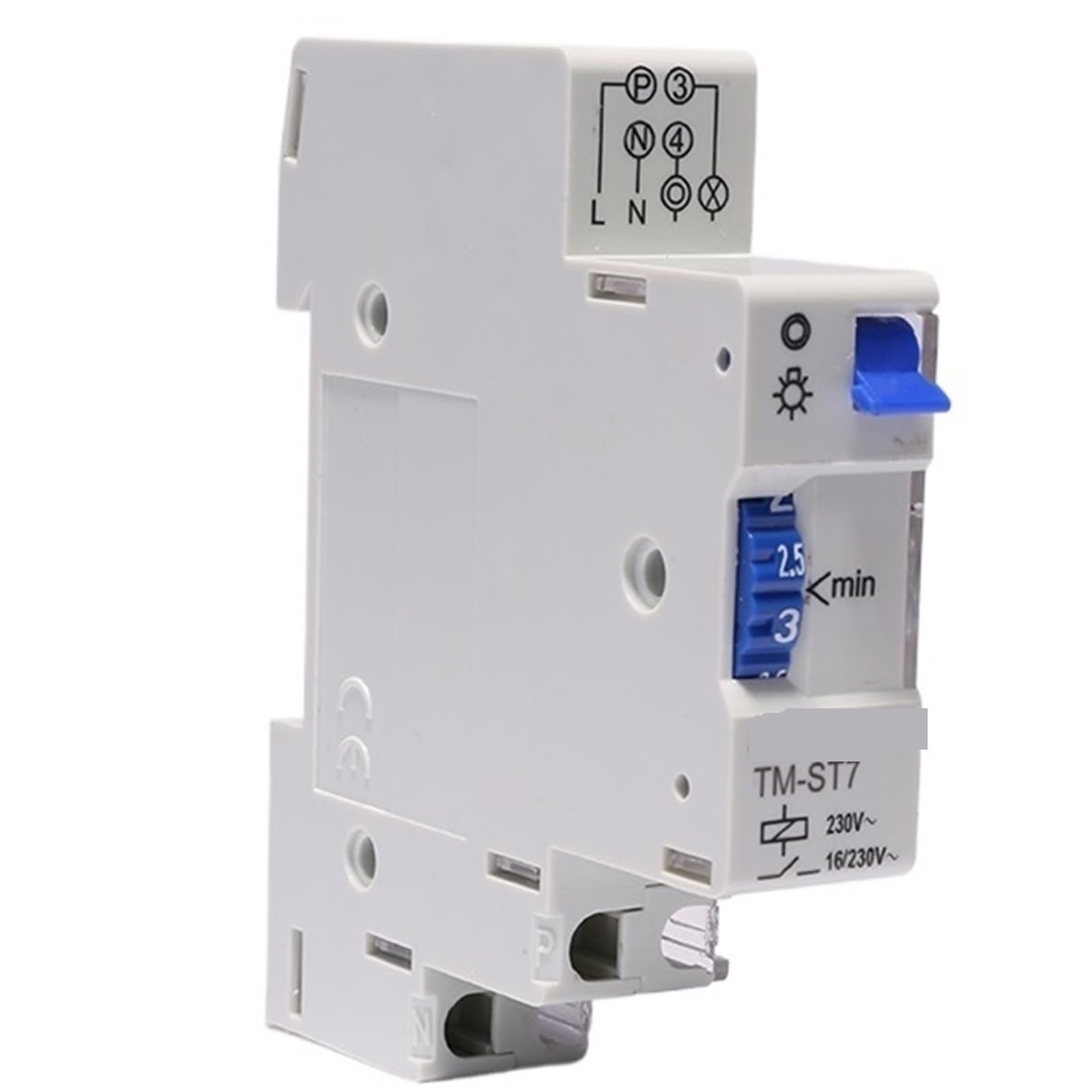 1PCS 18mm Single Module 20 Minutes or 7 Minutes Interval DIN Rail Staircase for Staircase Time Controls 220V AC(7 Minutes TM-ST7)