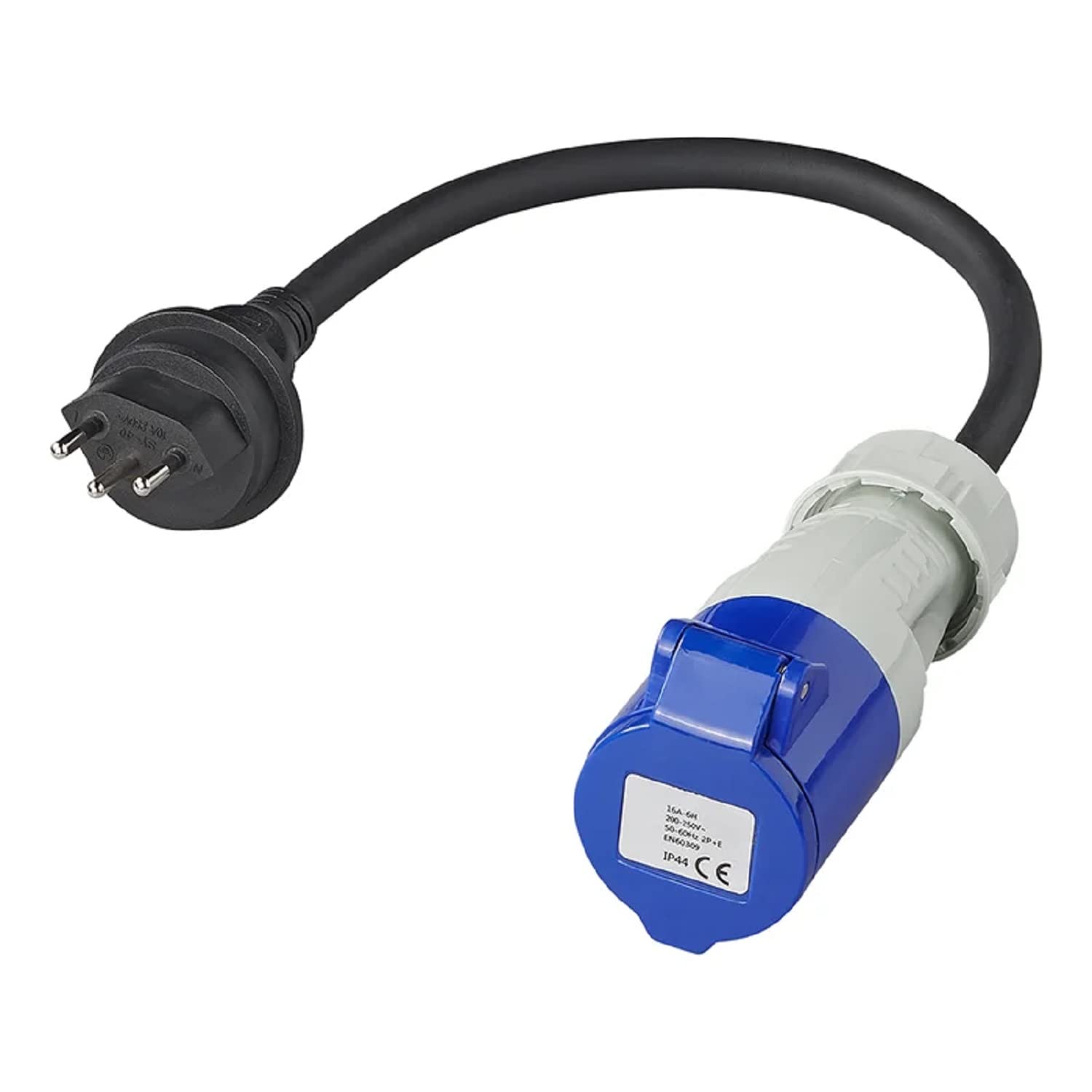 Camping Adapter CEE 40cm Schuko Kupplung Stecker 2,5 mm Kabel IP44 16A 230V VDE