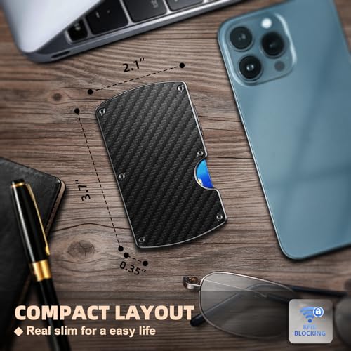 Slim Wallet,Men Wallet Money Clip Aluminum Card Holder Expandable for 12 Cards RFID Blocking4