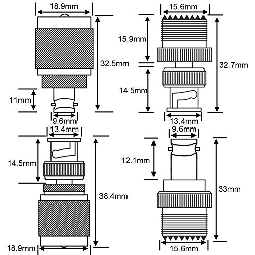 Kit adaptador onelinkmore BNC a UHF 4 piezas miniatura 3