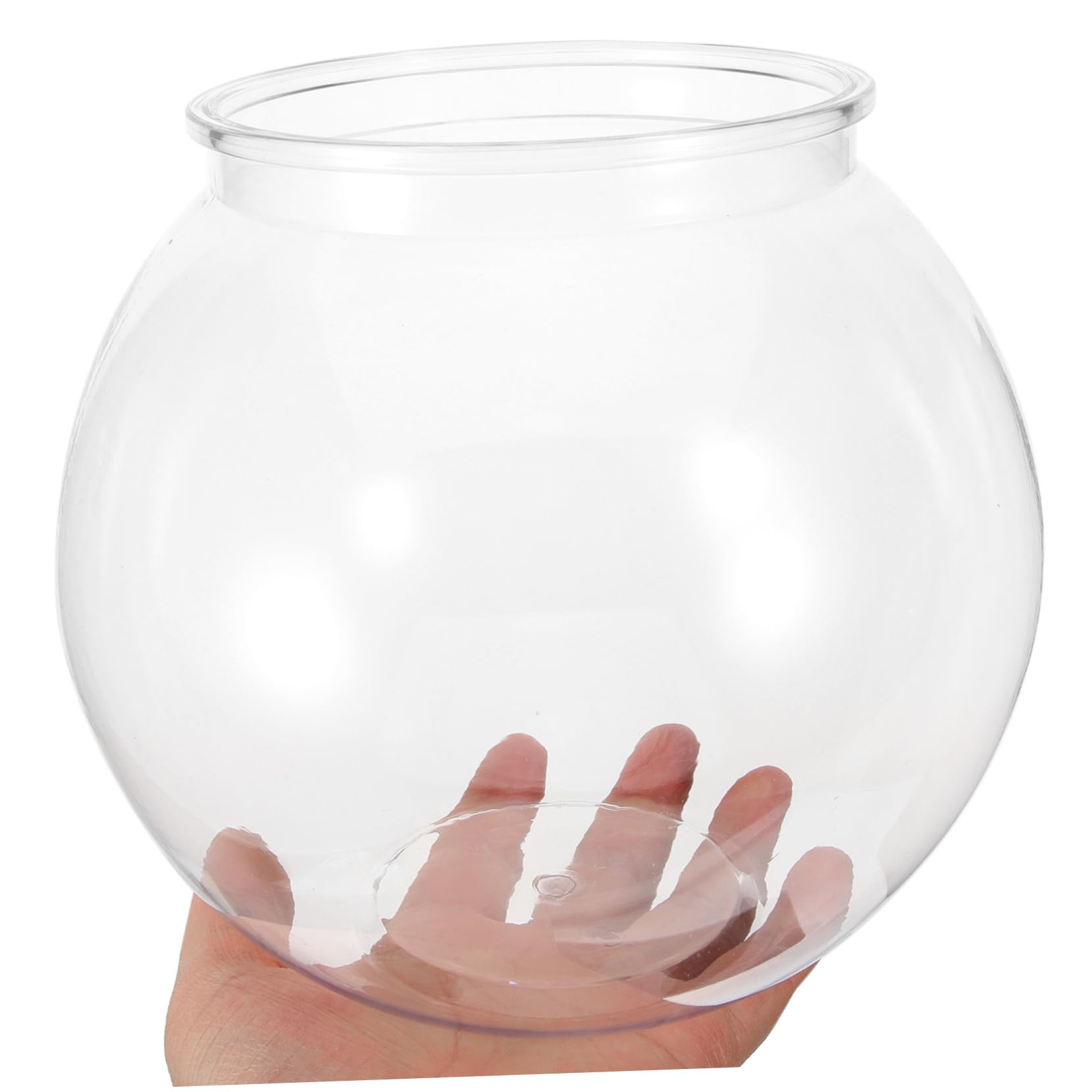Beaupretty Pecera Pequeña Transparente Pecera Redonda De Plástico para Oficina o Hogar Caja De Cría para Peces De Colores Acuario Portátil