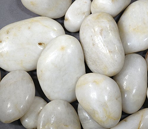 Flusskiesel weiß/grau 1 Kg - Dekosteine - Tischdekoration - Deko kaufen - Deko Steine - Gravuren