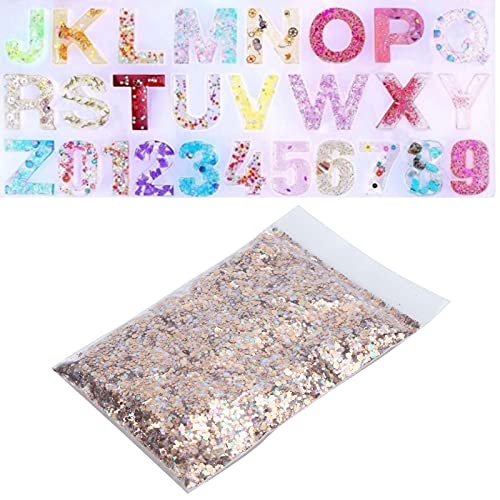 Shanrya Glitter de unhas, resina hexagonal, lantejoulas, glitter de lantejoulas, resina para present