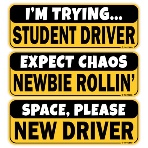 Image of Student Driver Magnet for Car Magnetic Reflective Vehicle Safety Sign for New Rookie Learner Drivers Removable Bumper Sticker Please Be Patient (3 Magnet Set)