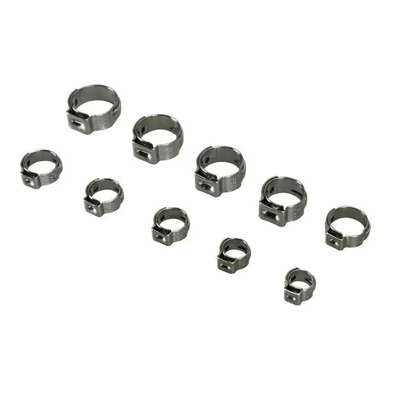 25 pz Morsetti Singolo Orecchio Continuo 6.5-38.1mm 304 Fascette In Acciaio Inox Fascette Cinch Morsetti Anelli for Sigillare Tipi di tubo(25pcs 21.0mm)