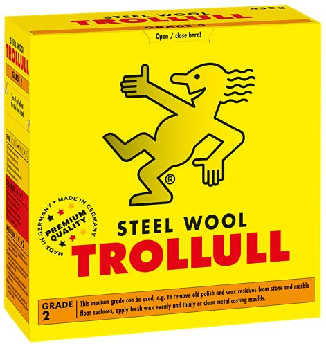 TrollullSteel Wool 450g medium 2, can be used to remove old wax or polish residues, apply wax, or clean metal casting moulds