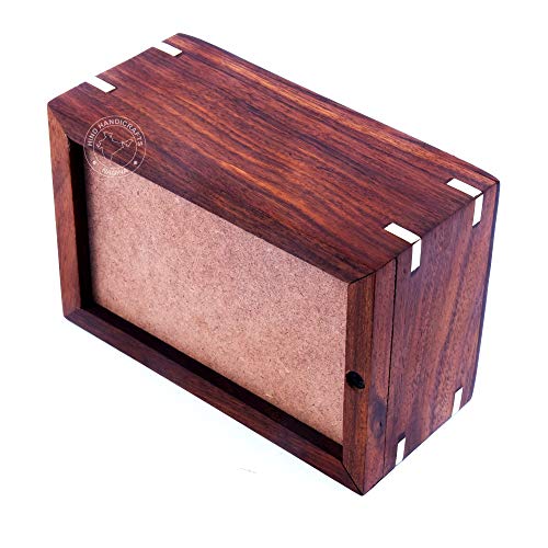 image for Hind Handicrafts Brass Paw Inlaid Rosewood Pet Urn for Dogs Cats Memor