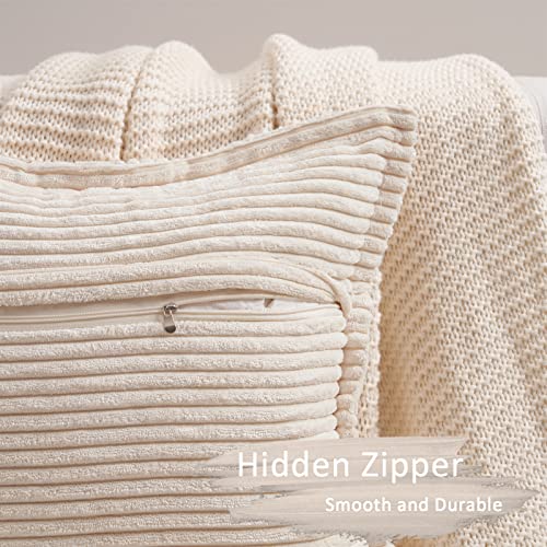 Topfinel Beige Cushion Covers 40cm x 40cm,Scatter Autumn Decorative Fluffy Pillows Cases,Cushions Cover 16x16 inches with Invisible Zipper for Sofa Bed Livingroom Bedroom,Pack of 2 - Cosy Home Interiors Topfinel Beige Cushion Covers 40cm x 40cm,Scatter Autumn Decorative Fluffy Pillows Cases,Cushions Cover 16x16 inches with Invisible Zipper for Sofa Bed Livingroom Bedroom,Pack of 2 - Image 3