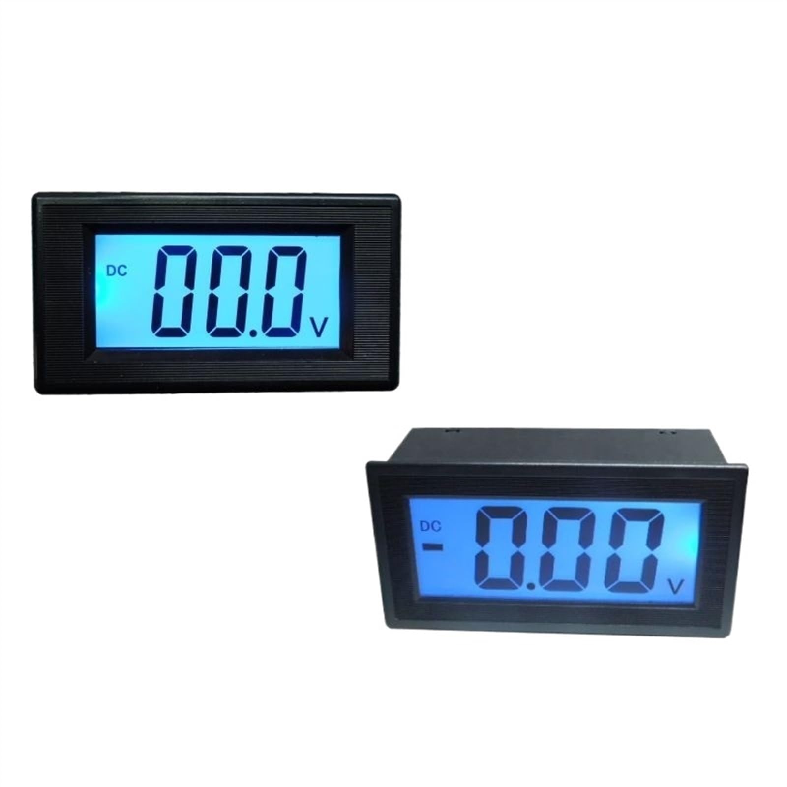 Voltímetro de CC LCD Voltímetro digital de tres cables Medidor de voltaje de CC Medidor de panel de voltios semisellado retroiluminado azul(Semi-closed,DC2V)