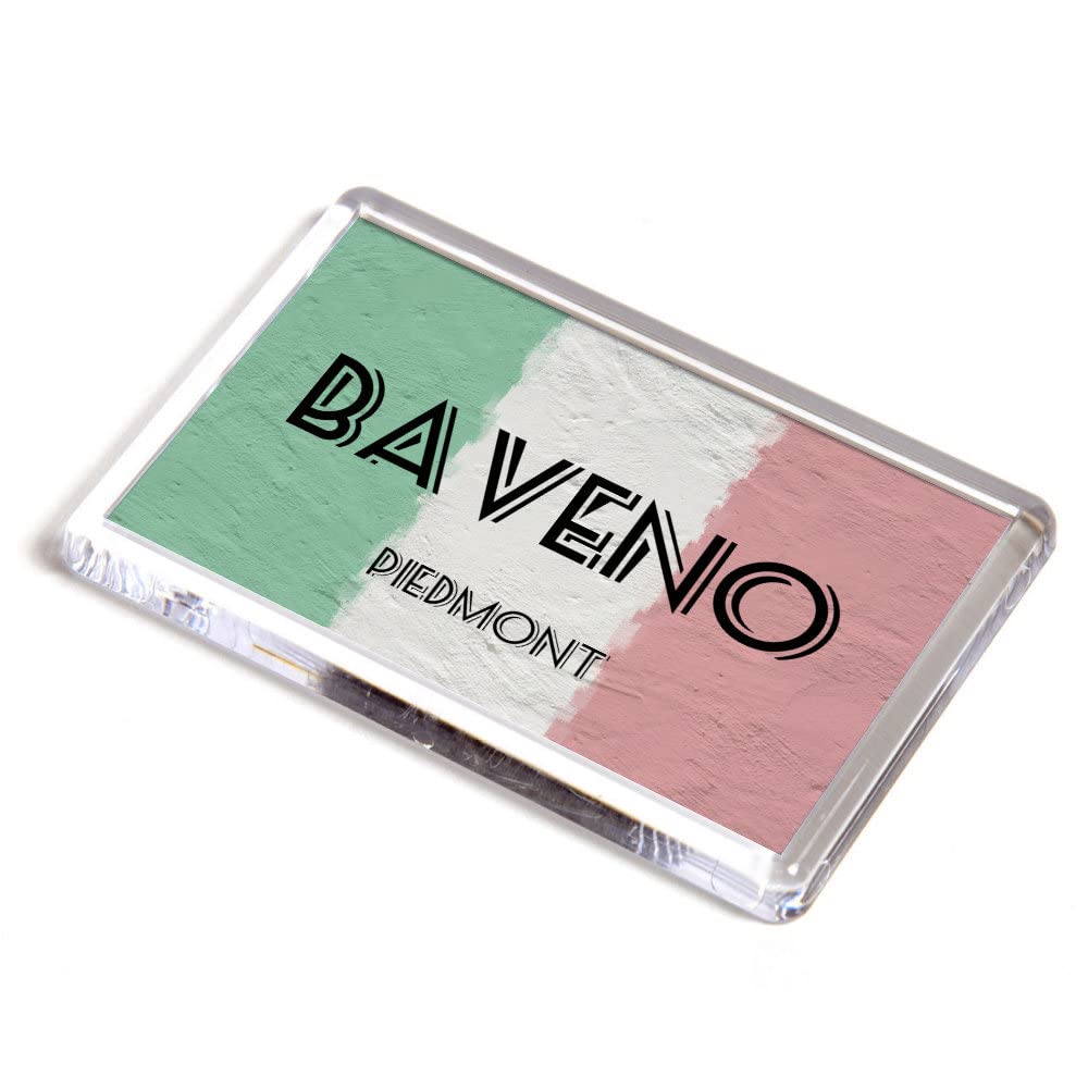 FRIDGE MAGNET - Baveno - Piedmont - Italy Flag