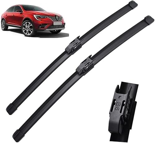 Limpiaparabrisas delantero de automóvil compatible con Renault Arkana XM3 2018-2023 parabrisas ventana coche lluvia cepillos 24 pulgadas + 18