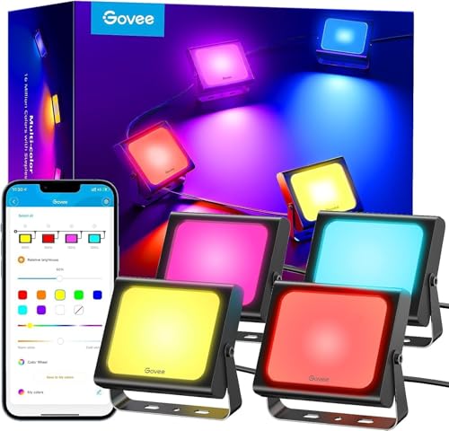 Govee Smart LED Strahler, RGBICWW WiFi Outdoor Strahler Funktioniert mit...