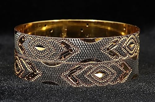Image of NMII Brass Gold Plated Bangles Set For Women's & Girls (Pack of 2)