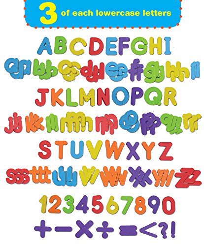Magnetic Foam Letters and Numbers Premium Quality ABC, 123 Foam Alphabet Magnets | Educational Toy for Preschool Learning, Spelling, Counting in Canister