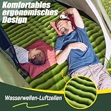Yuzonc Isomatte, Verdicktes Doppel Camping Matratze, Ultraleicht Luftmatratze Camping für 2 Personen Aufblasbare mit Fußpumpe, Kissen für Outdoor